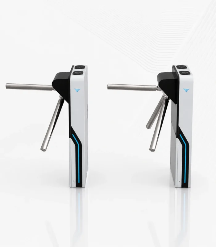 เครื่องกั้นทางเข้าออก Tripod Turnstile รุ่น EF1213 แบบติดตั้งคู่ สำหรับระบบ Access Control ในอาคารสำนักงาน